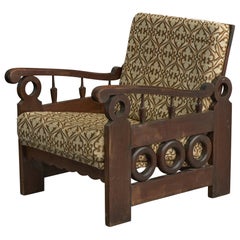 Diseñador argentino, Silla de salón, Madera, Tela, Argentina, Años 1970
