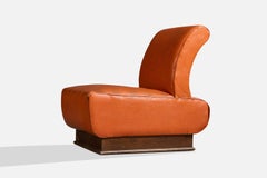 Argentine Designer, Lounge Chair, Wood, Vinyl, Argentina, 1960s