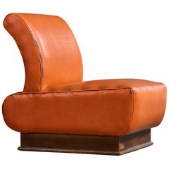 Argentine Designer, Lounge Chair, Wood, Vinyl, Argentina, 1960s