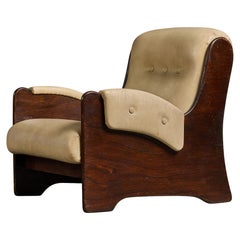 Diseñador argentino, Silla de salón, Madera, Vinilo, Argentina, Años 1970