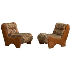 Argentine Designer, Lounge Chairs, Fabric, Argentina, 1970s