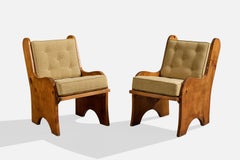 Diseñador argentino, sillones de descanso, pino, tela, Argentina, década de los 1960