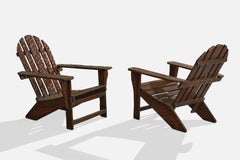Argentine Designer, Lounge Chairs, Wood, Argentina, 1970s