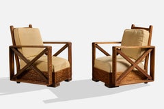 Diseñador argentino, Sillas de salón, Madera, Tela, Argentina, 1970s