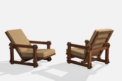 Diseñador argentino, Sillas de salón, Madera, Tela, Argentina, 1970s