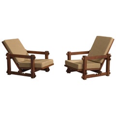 Diseñador argentino, Sillas de salón, Madera, Tela, Argentina, 1970s