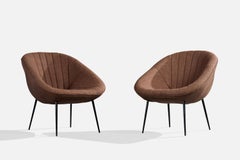 Argentinischer Designer, Loungesessel, Holz, Metall, Argentinien, 1950er Jahre