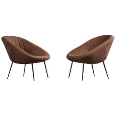 Argentinischer Designer, Loungesessel, Holz, Metall, Argentinien, 1950er Jahre