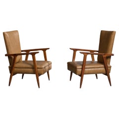Designer argentino, Sedie da salotto, Wood, Vinile, Argentina, anni '1950