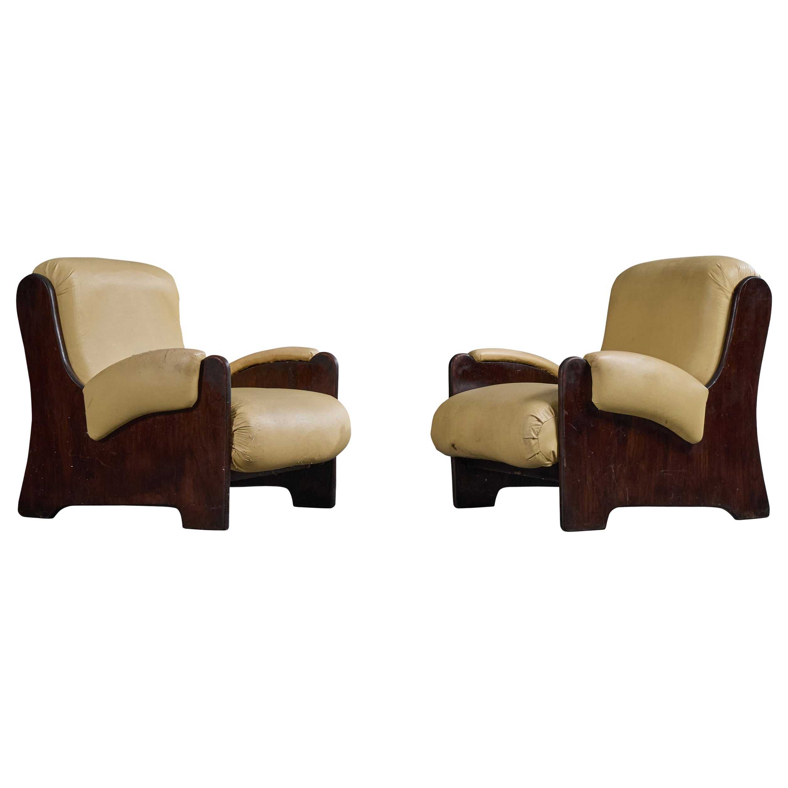 Designer argentino, Sedie da salotto, Wood, Vinile, Argentina, anni '1970
