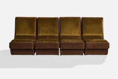 Argentine Designer, Modular Sofa, Velvet, Argentina, 1970s