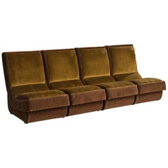 Argentine Designer, Modular Sofa, Velvet, Argentina, 1970s