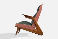 Argentinischer Designer, Sessel, Holz, Vinyl, Argentinien, 1950er