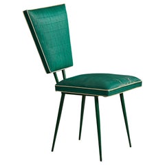 Argentine Designer, Side Chair, Metal, Fabric, Argentina, 1960s
