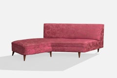 Argentine Designer, Sofa, Fabric, Wood, Argentina, 1950s