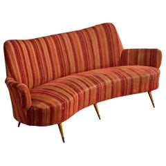 Diseñador argentino, sofá, tela, madera, latón, Argentina, década de 1950