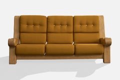 Argentinischer Designer, Sofa, Eiche, Stoff, Argentinien, 1980er Jahre