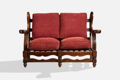 Argentine Designer, Sofa, Wood, Fabric, Argentina, 1960s