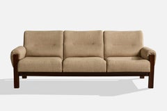 Argentinischer Designer, Sofa, Holz, Stoff, Argentinien, 1970er