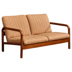 Argentine Designer, Sofa, Wood, Fabric, Argentina, 1970s