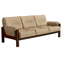 Argentinischer Designer, Sofa, Holz, Stoff, Argentinien, 1970er