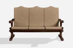 Argentine Designer, Sofa, Wood, Fabric, Argentina, 1980s