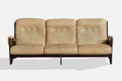 Argentine Designer, Sofa, Wood, Vinyl, Argentina, 1970s