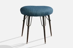 Argentine Designer, Stool, Metal, Fabric, Argentina, 1960s