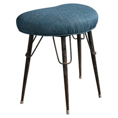 Argentine Designer, Stool, Metal, Fabric, Argentina, 1960s