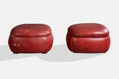 Argentine Designer, Stools, Vinyl, Wood, Argentina, 1970s