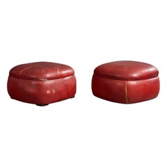 Argentine Designer, Stools, Vinyl, Wood, Argentina, 1970s