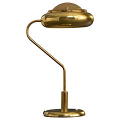 Lampada da tavolo di design argentino, ottone, vetro, Argentina, anni '60
