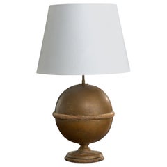 Argentine Designer, Table Lamp, Brass, Wood, Argentina, 1950s