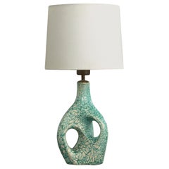 Argentinischer Designer, Tischlampe, Keramik, Messing, Argentinien, 1950er Jahre