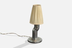 Argentine Designer, Table Lamp, Chrome, Fabric, Argentina, 1950s