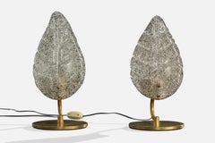 Designer argentino, Lampade da tavolo, Ottone, Vetro, Argentina, anni '70