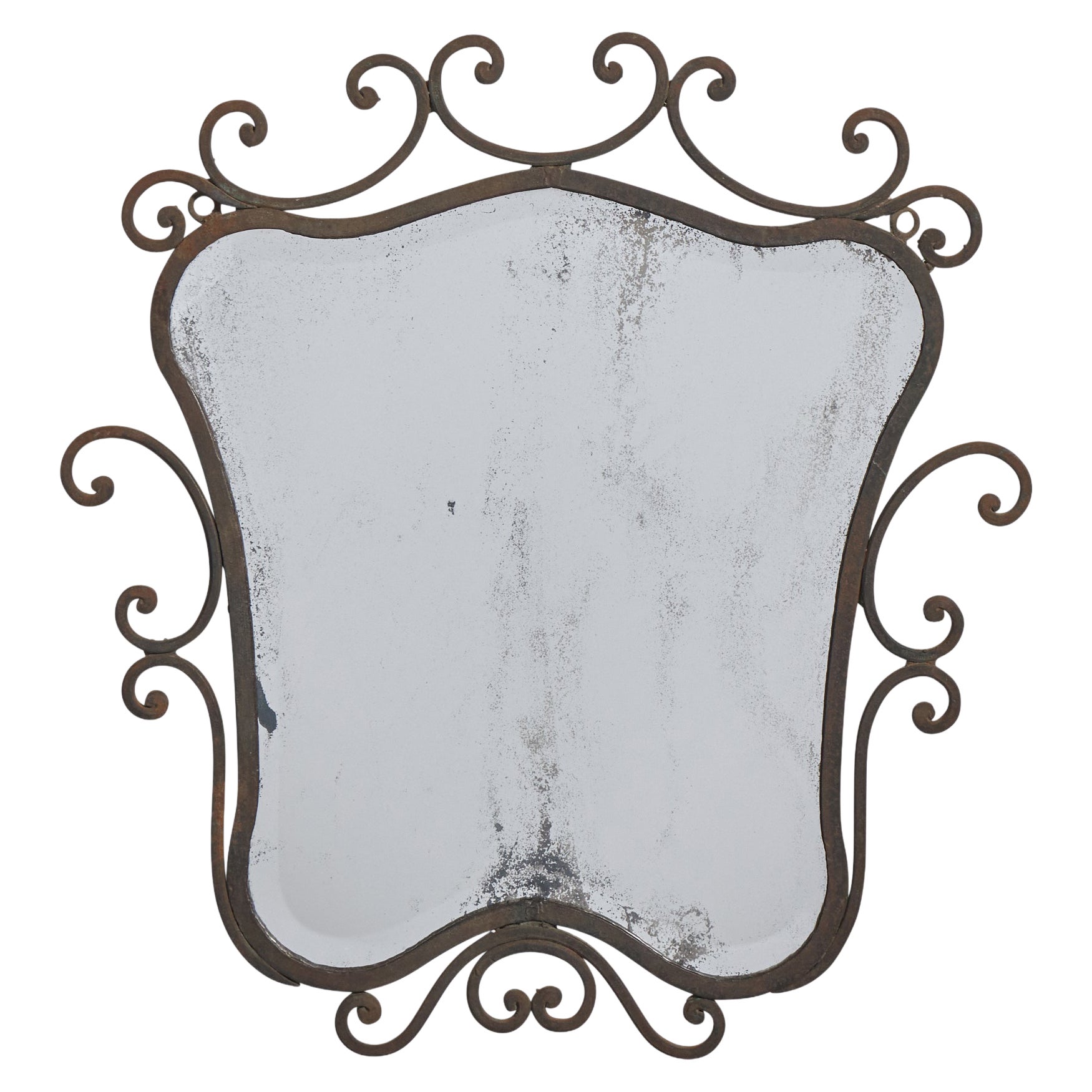 Argentine Designer, Wall Mirror, Iron, Argentina, 1940s