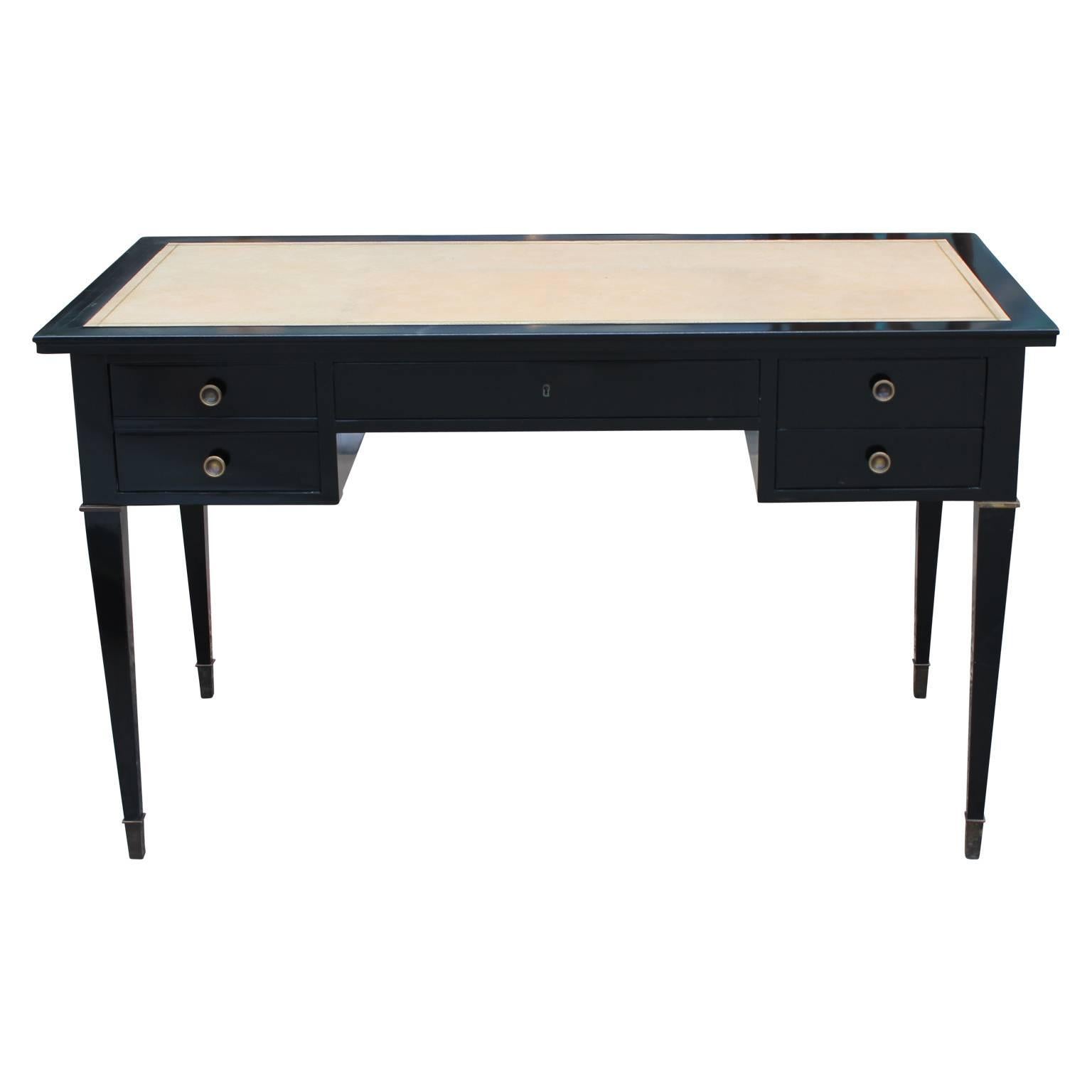 Argentine Maison Jansen Style Desk with Leather Top