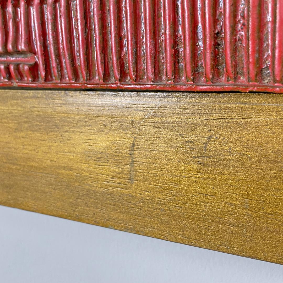 Scultura moderna argentina in ceramica rossa e legno dorato di Carlos Carlè 1974 in vendita 12