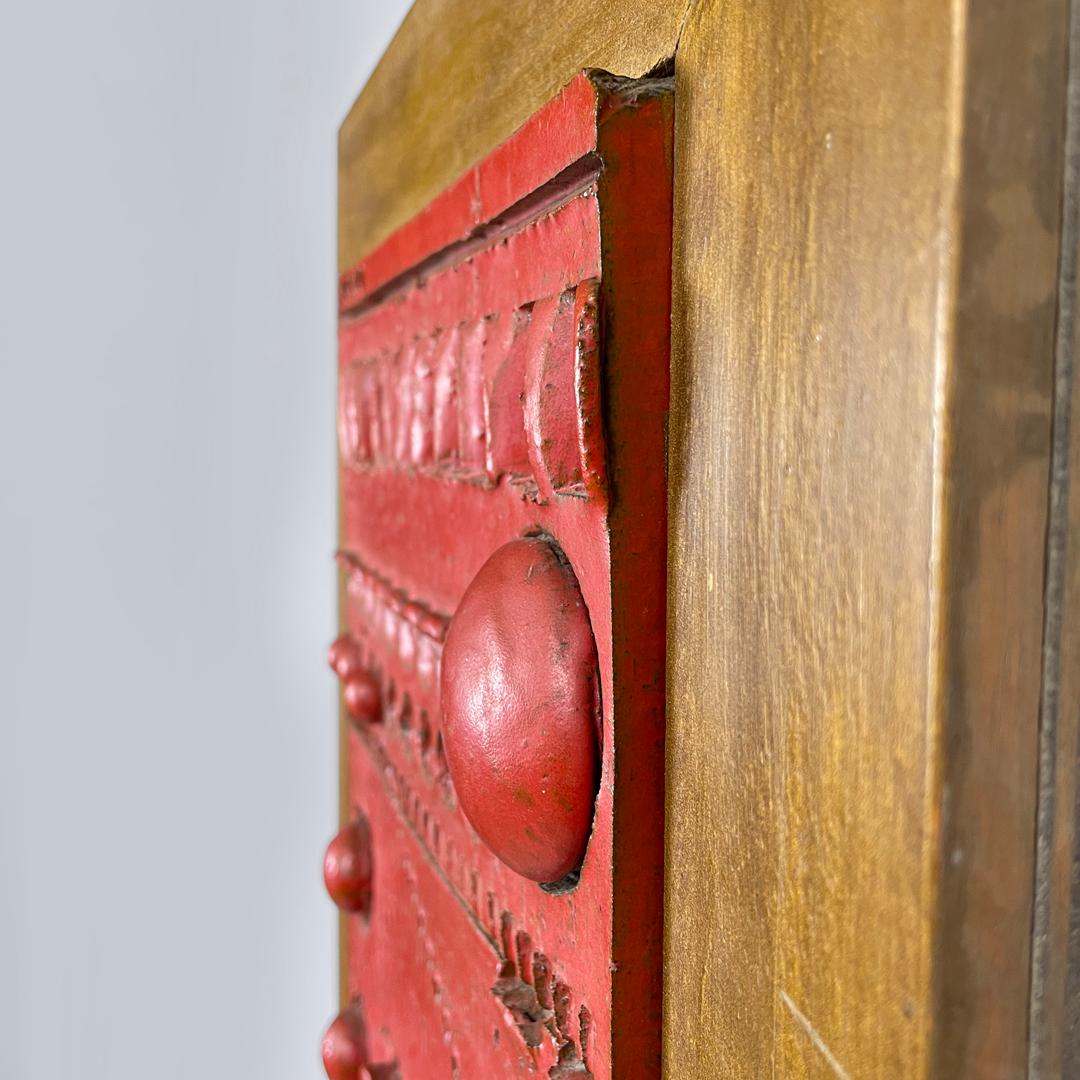 Scultura moderna argentina in ceramica rossa e legno dorato di Carlos Carlè 1974 in vendita 3