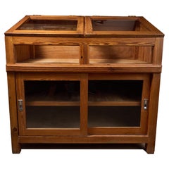 Used Argentine Pitch Pine and Glass Display Case