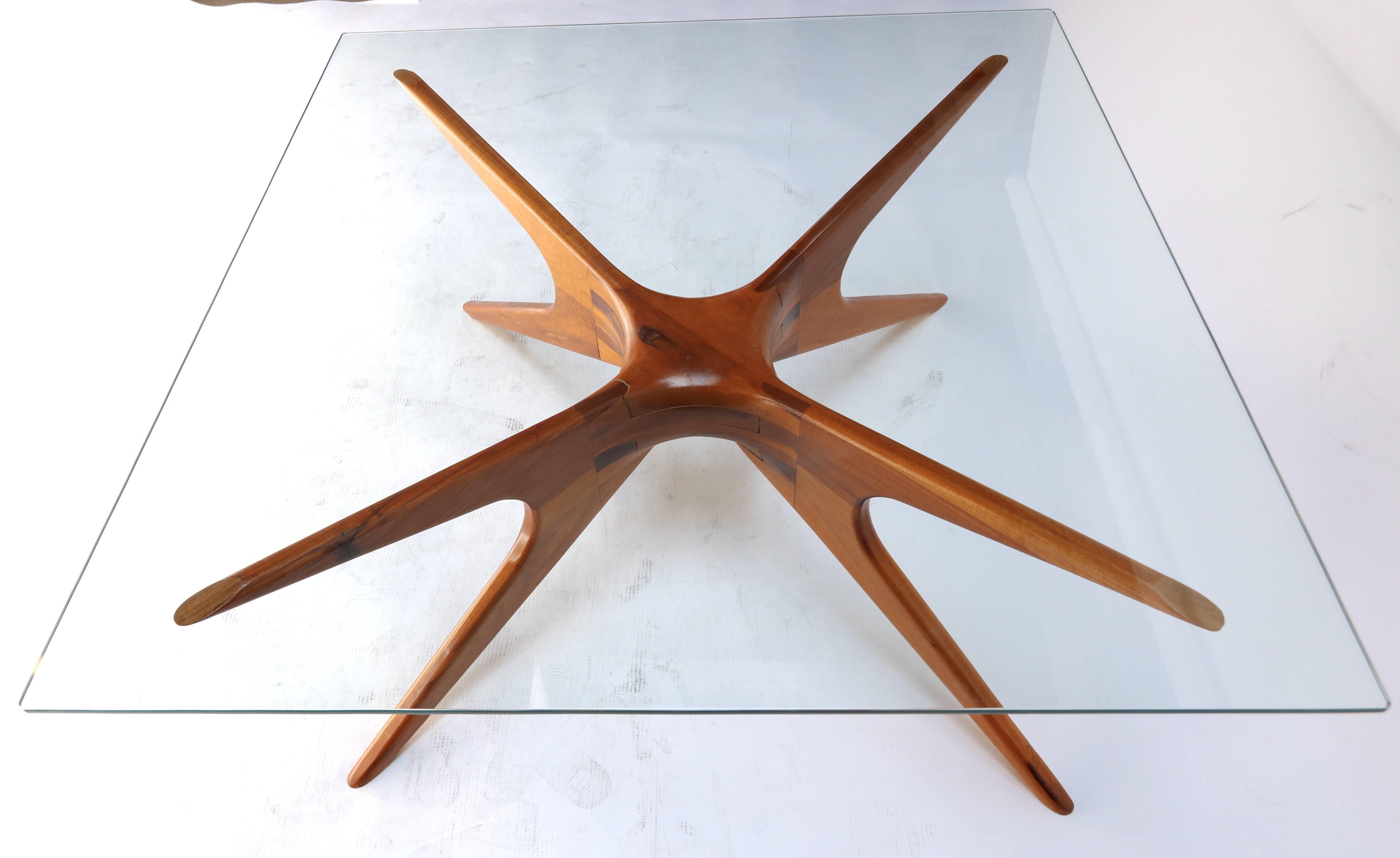 Mid-Century Modern Argentinian 1970s Coffee Table with Spider Leg in Petiribi Wood