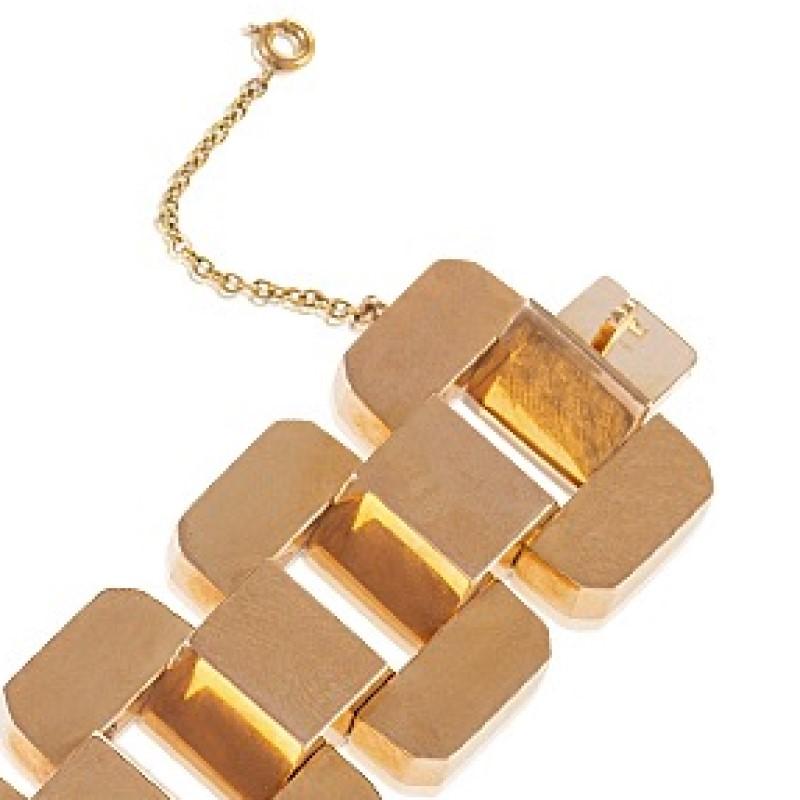 Argentinian Retro Rose Gold Bracelet In Excellent Condition In New York, NY