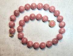 Argentinian Rhodochrosite Knotted Necklace