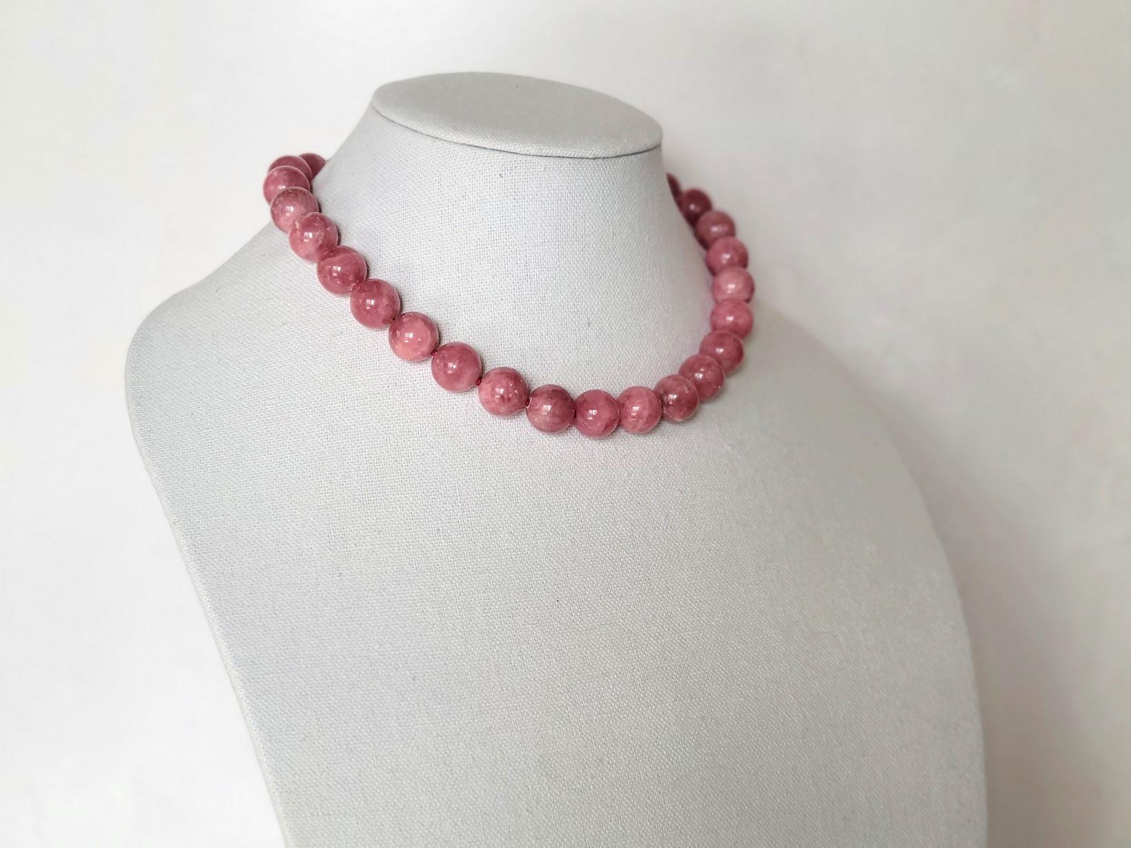 Collana con nodi in rodocrosite argentina in vendita 1