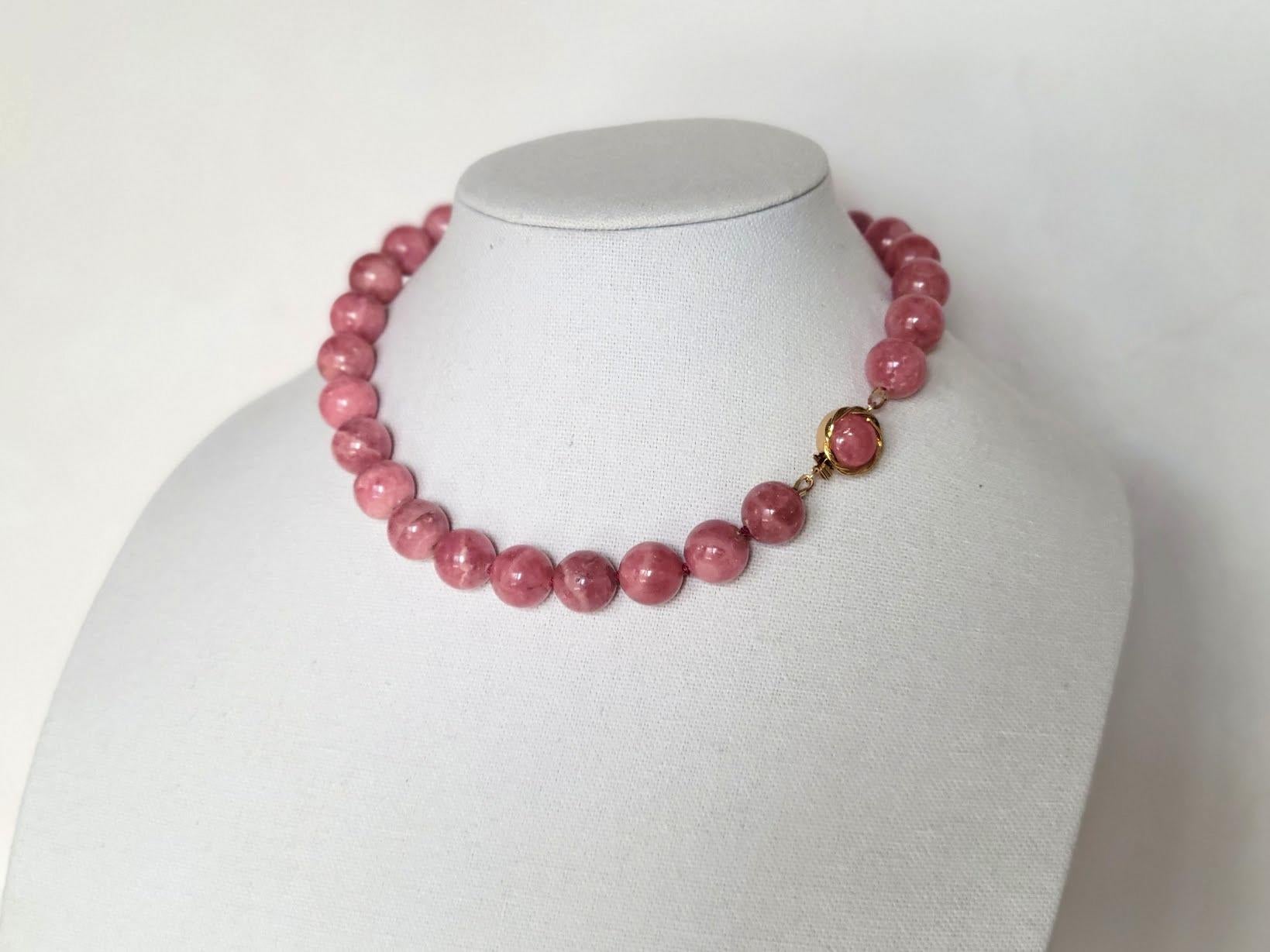 Collana con nodi in rodocrosite argentina in vendita 3