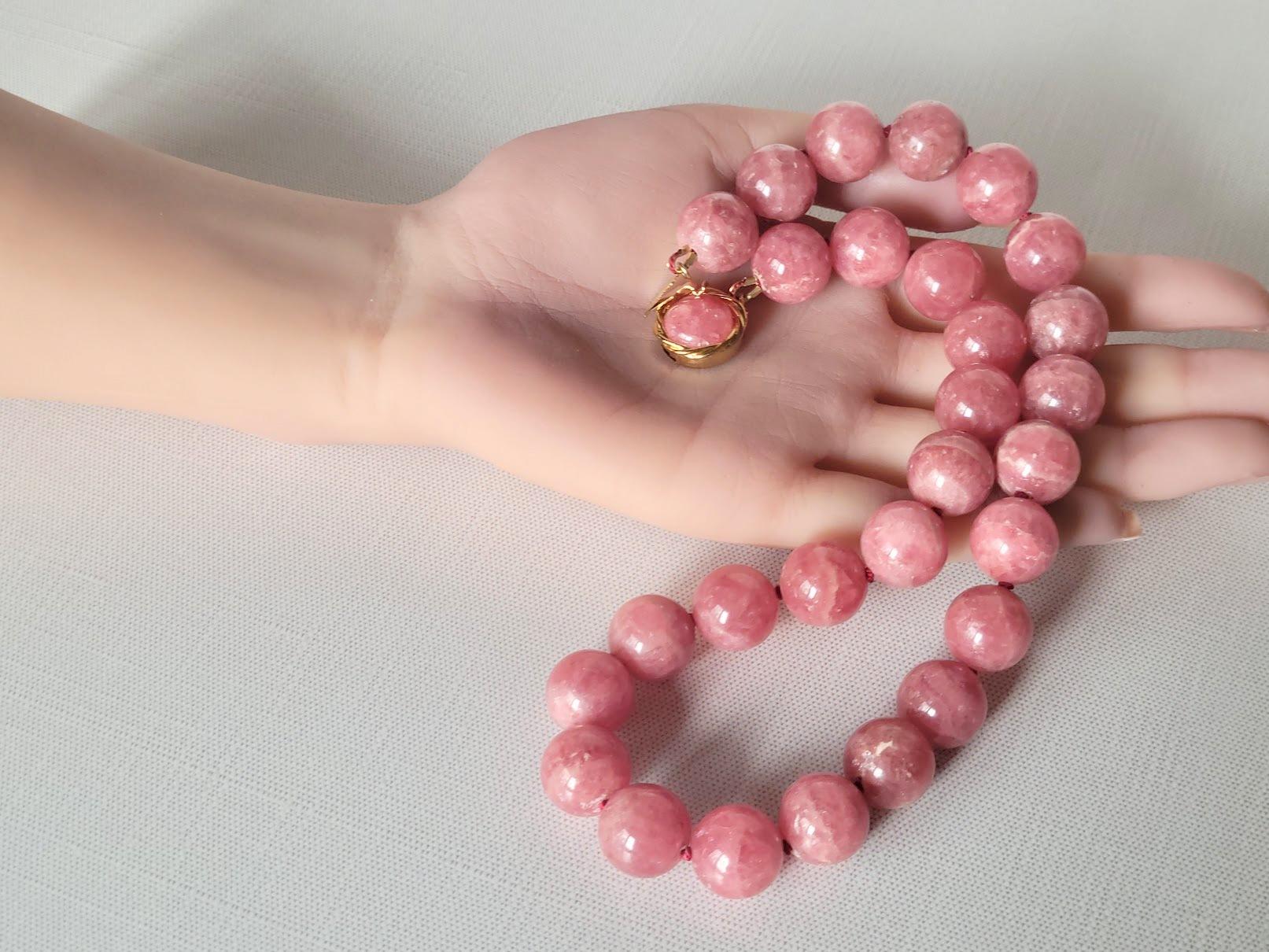 Collana con nodi in rodocrosite argentina in vendita 4