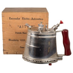 Vintage Argentinian Wax Steamer and Original Box, circa 1950