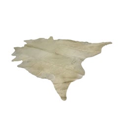 Argentinian White Patchwork Cowhide Area Rug, Contemporary