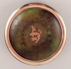 Argentor, Denmark. Art Deco bronze bowl with motif of deer. Approx. 1940.